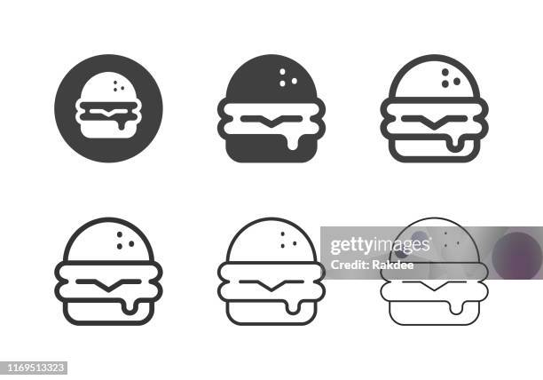 Cheeseburger Icons Multiserie, Stock-Foto