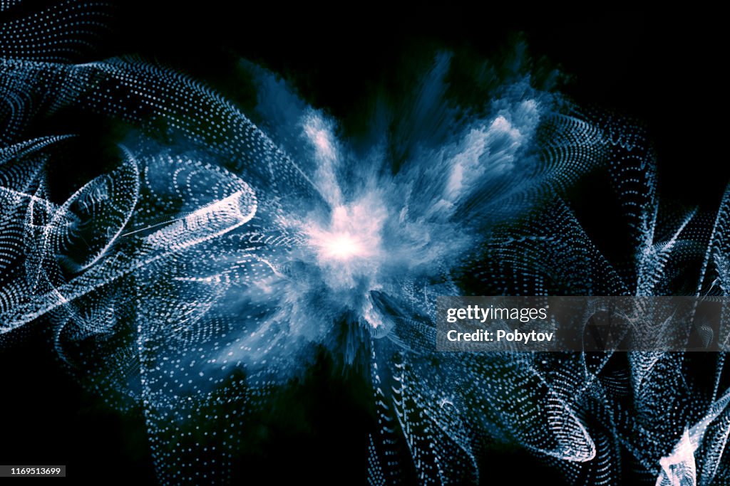 Research Explosion Particle Explosion Fantasy On The Subject Of Science In The Field Of ...
