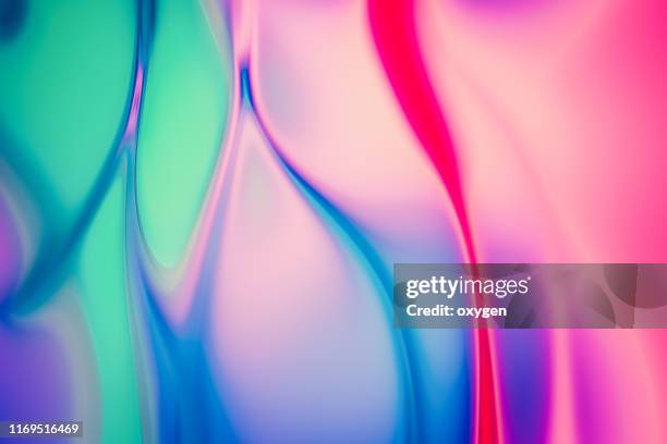 abstract green pink violet wave flowing chromatic holographic dynamic background - mix photo illustration stockfoto's en -beelden