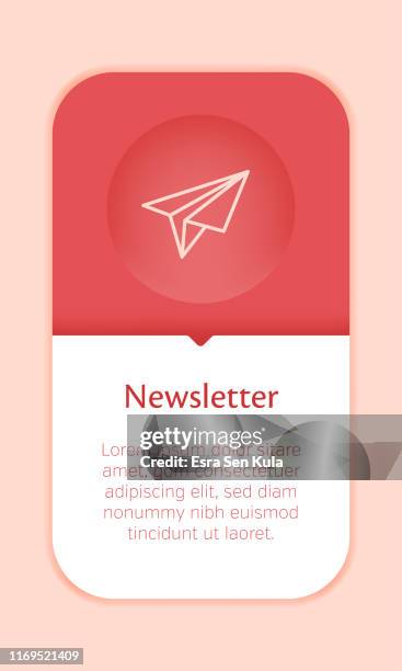 business web banner template with single newsletter icon - screen partition stock illustrations