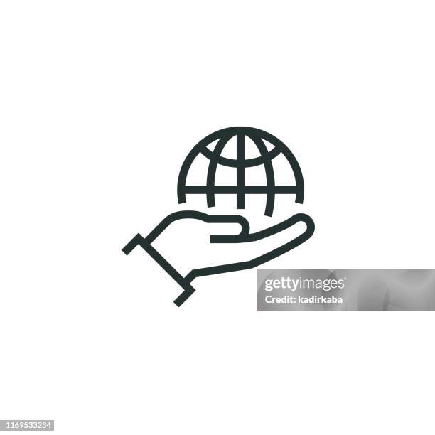 responsibility line icon - wirkung stock-grafiken, -clipart, -cartoons und -symbole