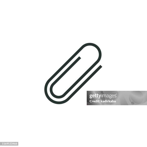 illustrations, cliparts, dessins animés et icônes de icône de ligne de paperclip - trombone