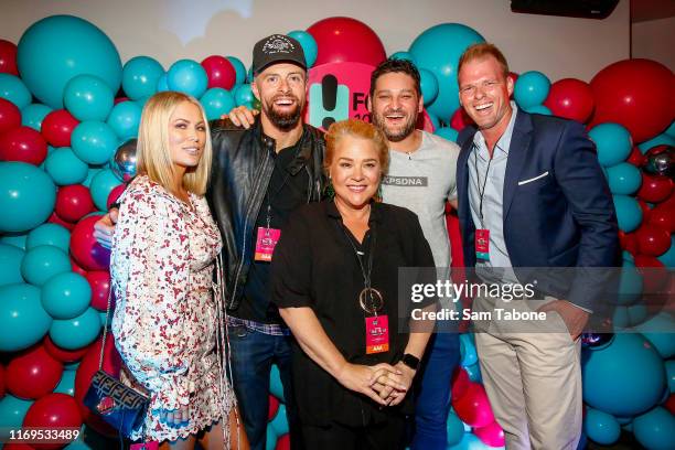 Keira Maguire, Byron Cooke, Yvie Jones, Brendan fevola and jarrod Woodgate attend the Fox FM Thank U, Ex Singles Party on August 22, 2019 in...