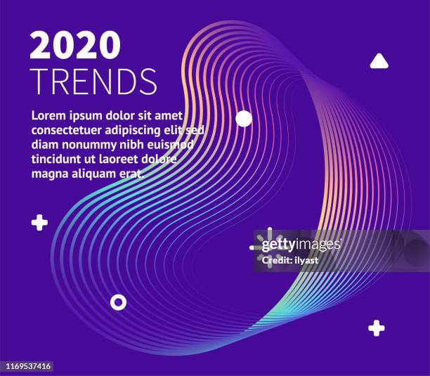 2020 trends & abstract gradient line waves - business milestones stock illustrations