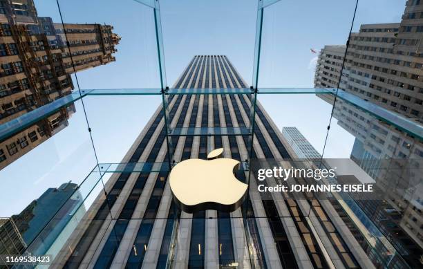 The newly renovated Apple Store at Fifth Avenue is pictured on September 19, 2019 in New York City.