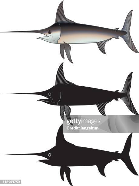 swordfish - marlin stock illustrations
