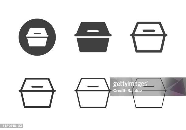 泡フードボックスアイコン - マルチシリーズ - 紙容器点のイラスト素材／クリップアート素材／マンガ素材／アイコン素材