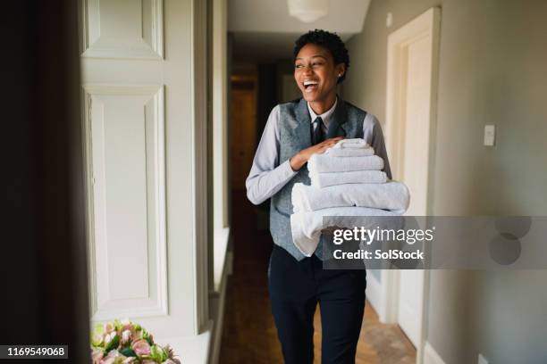 staying positive while working - hotel housekeeping stock pictures, royalty-free photos & images