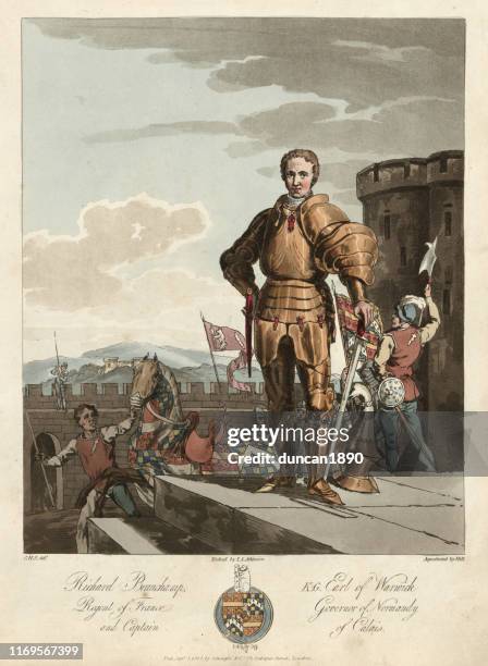 richard beauchamp, 13th earl of warwick, english medieval nobleman knight - earl stock illustrations