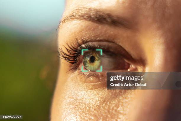 eye recognition software. - iris eye stock pictures, royalty-free photos & images
