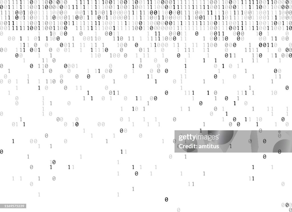 Binary codes rain bw