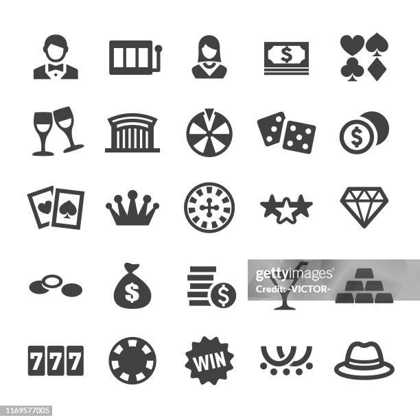 casino icons - smart series - gaming casino stock illustrations