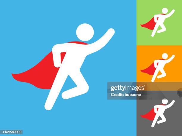 ilustrações de stock, clip art, desenhos animados e ícones de superhero with cape in flight icon - cape verde