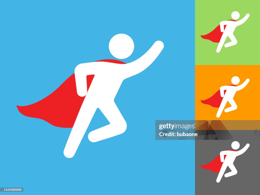 Superhero with Cape in Flight Icon