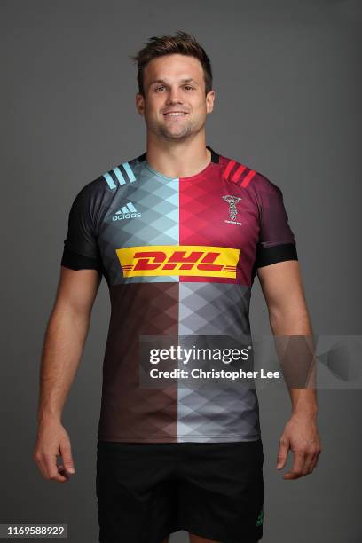 Jack Clifford of Harlequins during the Harlequins Squad Photo Call at Surrey Sports Park on August 21, 2019 in Guildford, England.