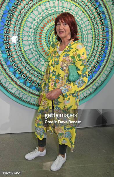 Janet Street-Porter attends a private view of "Damien Hirst: Mandalas" at White Cube Gallery on September 19, 2019 in London, England.