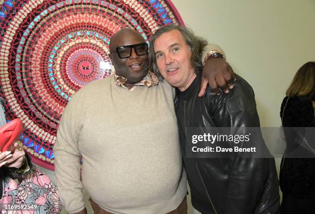 Ade and Ant Genn attend a private view of "Damien Hirst: Mandalas" at White Cube Gallery on September 19, 2019 in London, England.