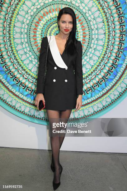 Adriana Lima attends a private view of "Damien Hirst: Mandalas" at White Cube Gallery on September 19, 2019 in London, England.