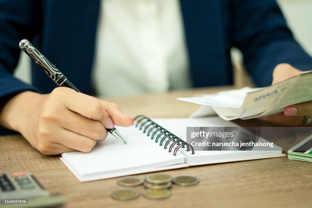 Writing Expenses Personal Expense And Cost Balance Calculation Concept Right Hand ...