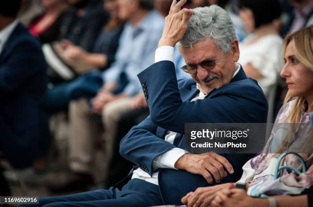 Massimo D'Alema takes part in a labor party organized by the left wing political party Articolo 1 - Mdp, on September 19, 2019 in Rome, Italy