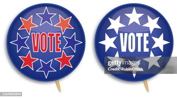 vote stars circle buttons - general election stock illustrations