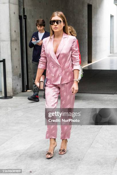 Guest outside Armani at Milan Fashion Week, Milano, Italy, on September 19 2019, Italy