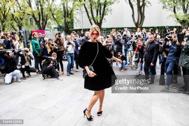 Emma Marrone outside Armani at Milan Fashion Week, Milano, Italy, on September 19 2019, Italy