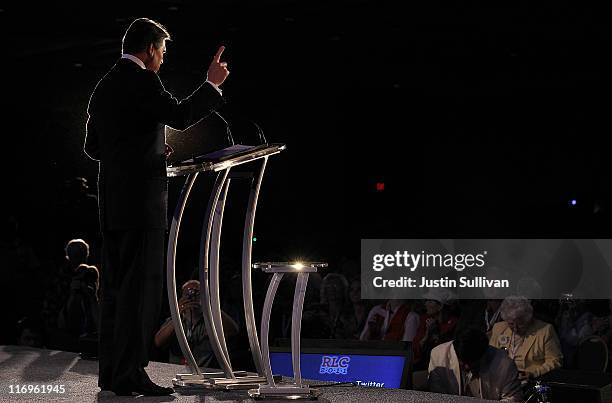 Texas governor Rick Perry speaks during the 2011 Republican Leadership Conference on June 18, 2011 in New Orleans, Louisiana. The 2011 Republican...