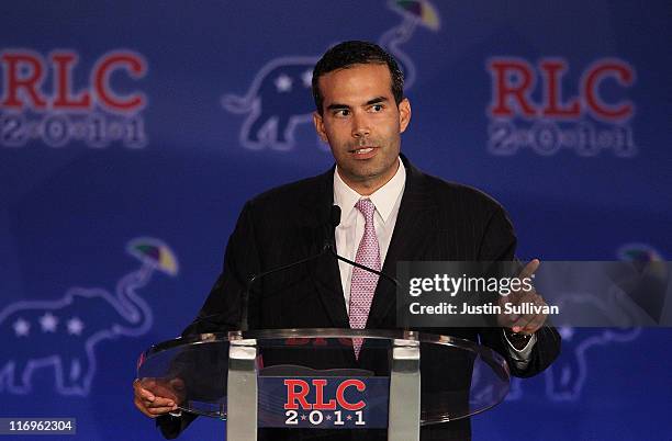 George P. Bush speaks during the 2011 Republican Leadership Conference on June 18, 2011 in New Orleans, Louisiana. The 2011 Republican Leadership...