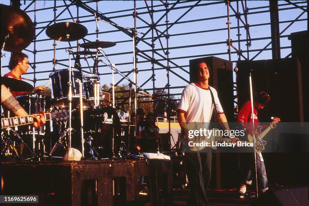 Guitarist Tom Capone, guitarist and vocalist Walter Schreifels, drummer Alan Cage, and bassist Sergio Vega perform in Quicksand at the Freedom for...