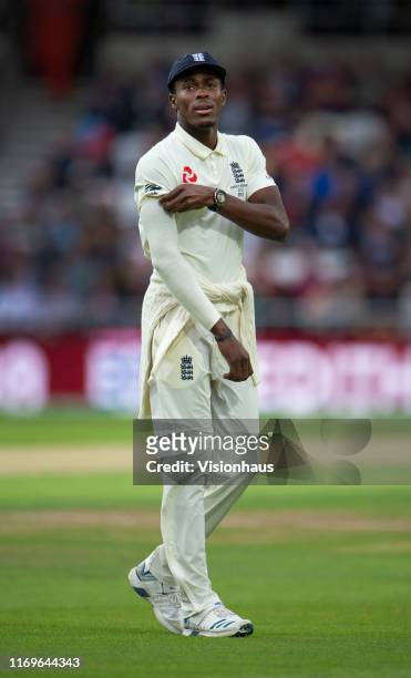 Jofra Archer of England during day one of the 3rd Ashes Test match between England and Australia at Headingley on August 22, 2019 in Leeds, England..