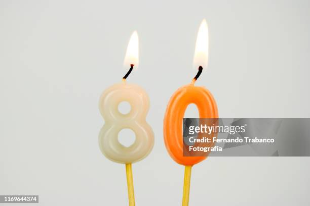 number 80 - number candles stock pictures, royalty-free photos & images