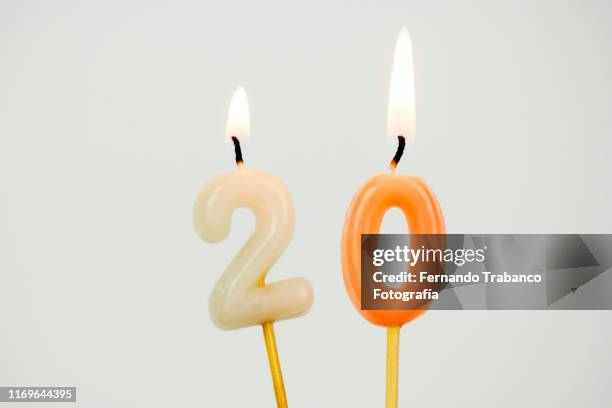 number 20 - number candles stock pictures, royalty-free photos & images