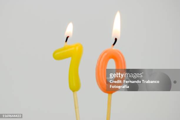 number 70 - number candles stock pictures, royalty-free photos & images