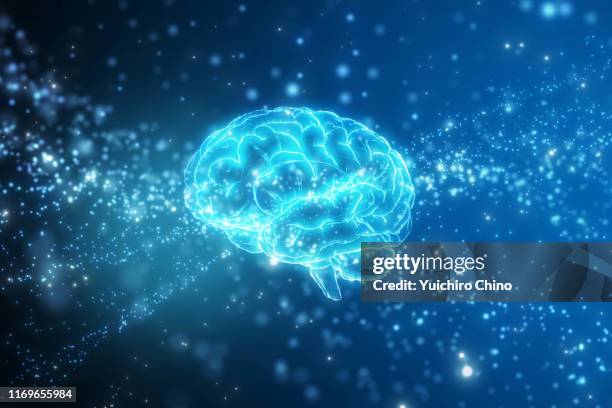 artificial intelligence brain network - brain graphics stock-fotos und bilder