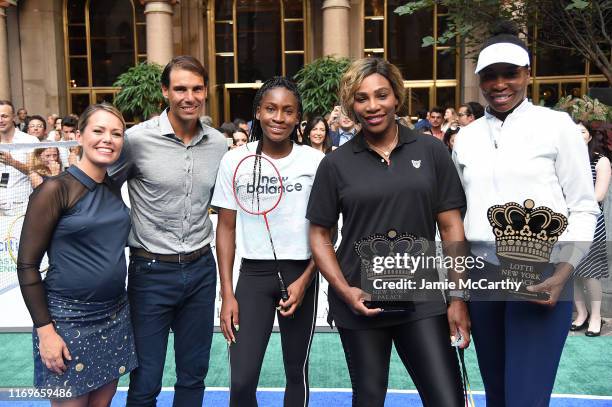 Dylan Dreyer, Rafael Nadal, Cori "Coco" Gauff, Serena Williams and Venus Williams attend the 2019 Palace Invitational at Lotte New York Palace on...