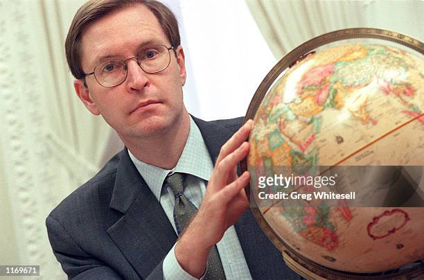 Glenn Hubbard, Chairman of the Council of Economic Advisors to President George W. Bush, poses for a photograph as he discussses his views of the...