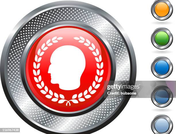 caesar royalty free vector art on metallic button - dictator icon stock illustrations