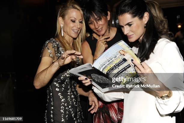 Suzanne Johnson, Ghislaine Maxwell and Annabella Murphy attend de Grisogono and Avenue Honor Suzanne Johnson at Doubles Club on October 11, 2012 in...