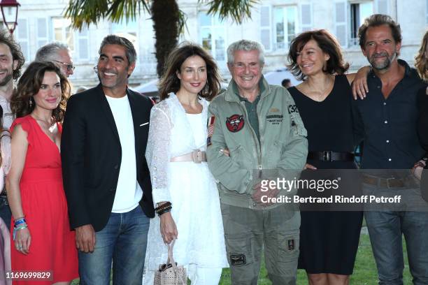Claire Morin, Ary Abittan, Elsa Zylbertstein, Director Claude Lelouch, Marianne Denicourt and Stephane de Groodt attend the Photocall of the movie...