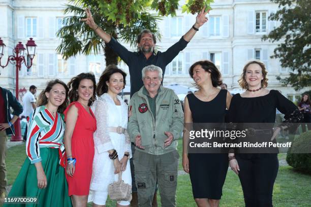 Claire Morin, Elsa Zylbertstein, Director Claude Lelouch, Stephane de Groodt, Marianne Denicourt and Agnes Soral attend the Photocall of the movie...