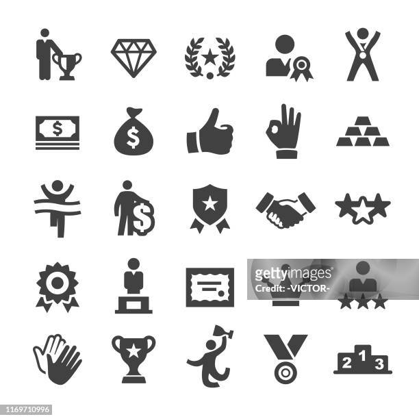 award and success icons - smart series - achievement stock illustrations