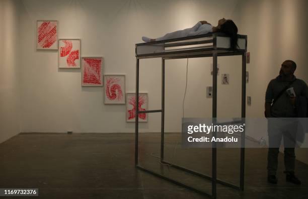 People attend the 15th edition of ARTBO, International Art Fair of Bogota 2019, in Bogota, Colombia on September 19, 2019. ARTBO, a key platform for...