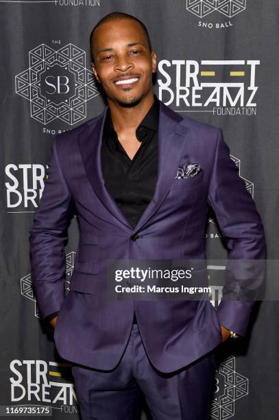 Rapper T.I. Attends Jeezy's Inaugural SnoBall for his Non-Profit Street Dreamz Foundation at Waldorf Astoria Atlanta Buckhead on August 22, 2019 in...