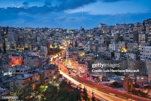 amman and sunset - アンマン��市 ストックフォトと画像