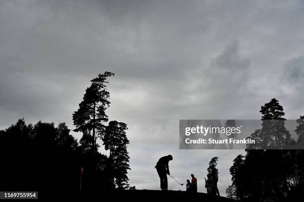 Robert Rock of England plays a shot on the 6th hole during Day Two of the Scandinavian Invitation at The Hills and Sports Club on August 23, 2019 in...