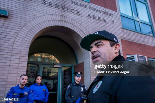 Copwatcher jose LaSalle - Police accountability advocates gathered in the Bronx on April 3, 2019 in solidarity with Copwatcher Jose LaSalle outside...