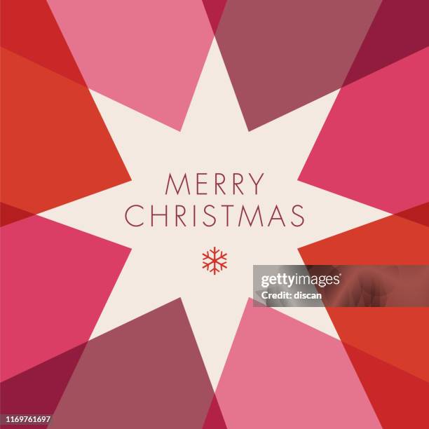 ilustraciones, imágenes clip art, dibujos animados e iconos de stock de tarjeta de felicitación con estrella geométrica. - christmas tree vector