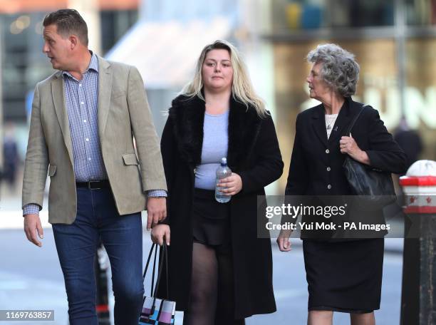 The family of murdered 17-year-old Jodie Chesney uncle Terry Chesney, sister Lucy Chesney and grandmother Christine Chesney arriving at the Old...