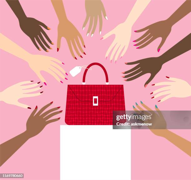 manicure - handbag stock illustrations